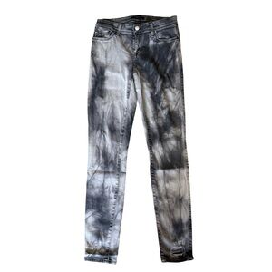 Fidelity Black and Gray Tie-Dye Skinny Jeans Size 25 Stretch Premium Denim
